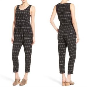Madewell Diamond Dot Tank Jumpsuit  Black Back Zip Size Large